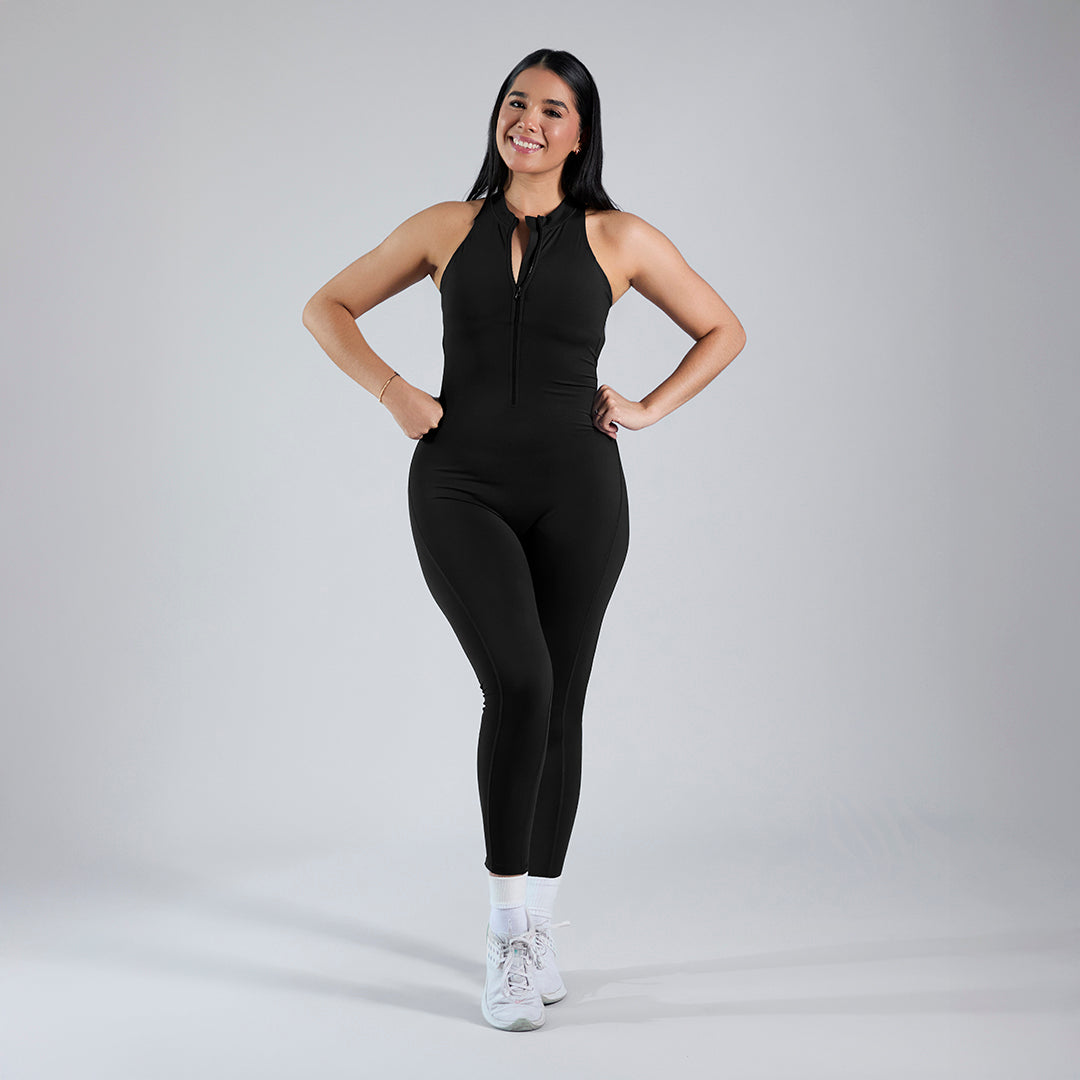 Jumpsuit depotivo pushup con espalda escotada negro