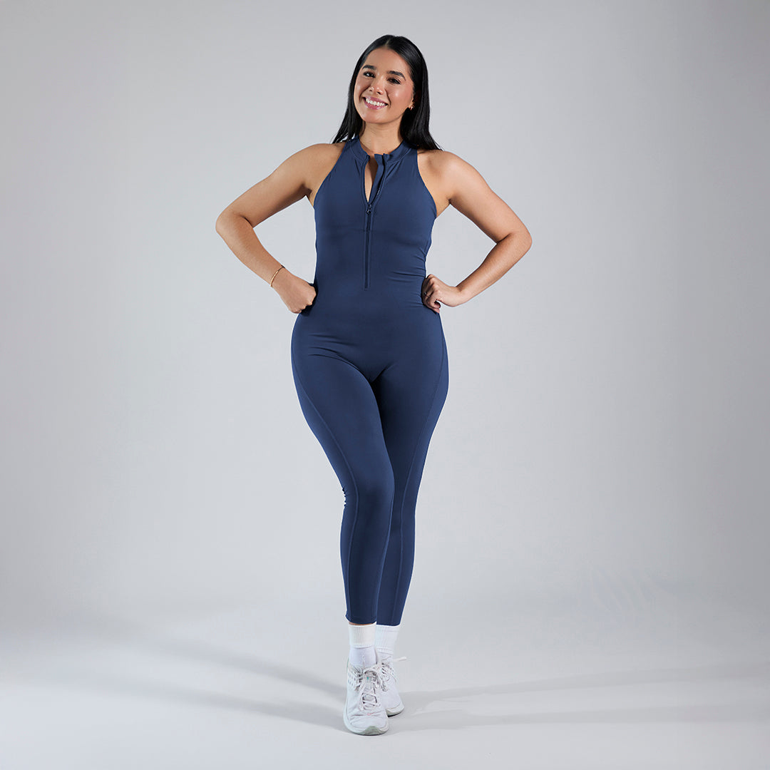 Jumpsuit depotivo pushup con espalda escotada azul rey