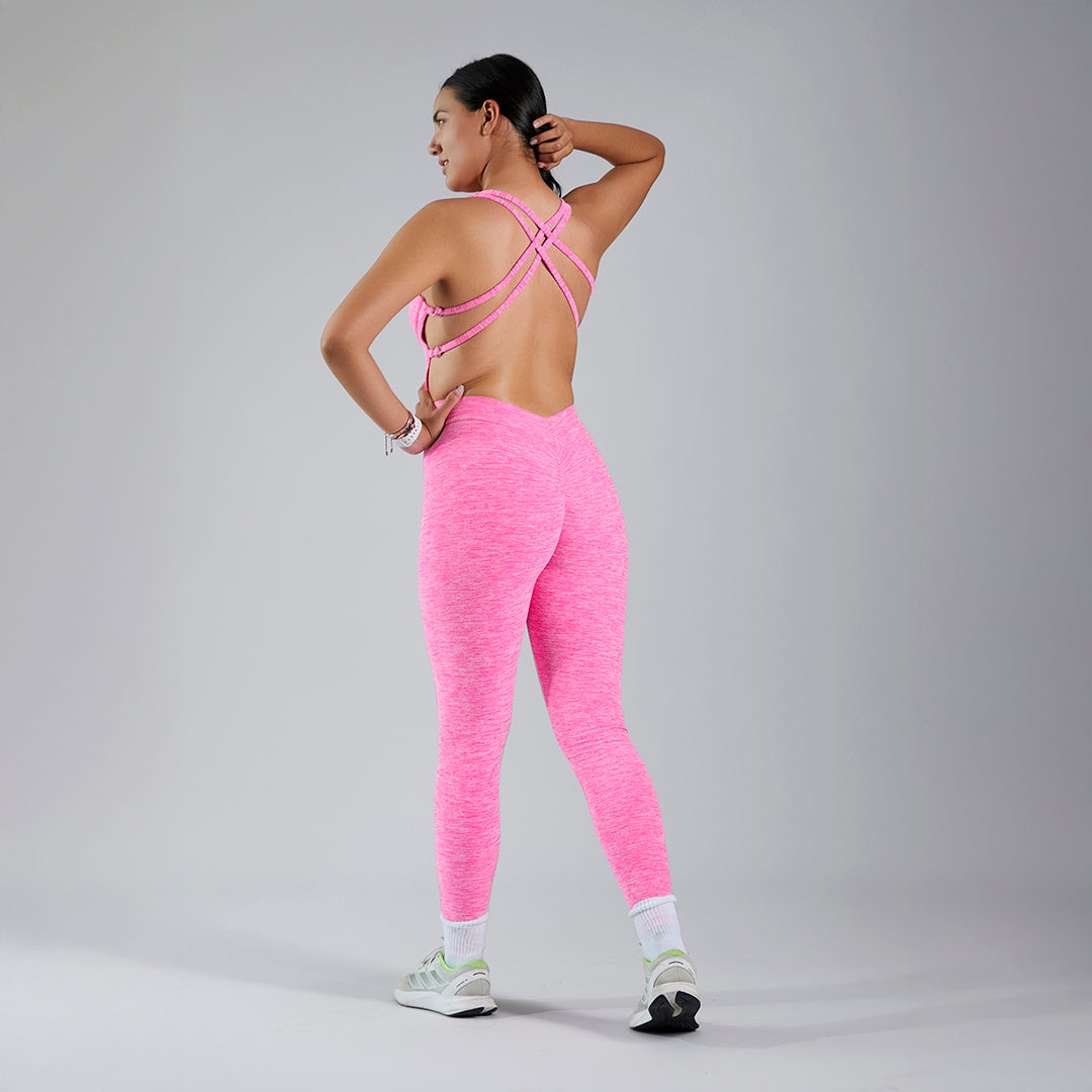 Jumpsuit deportivo pushup ajustable rosa