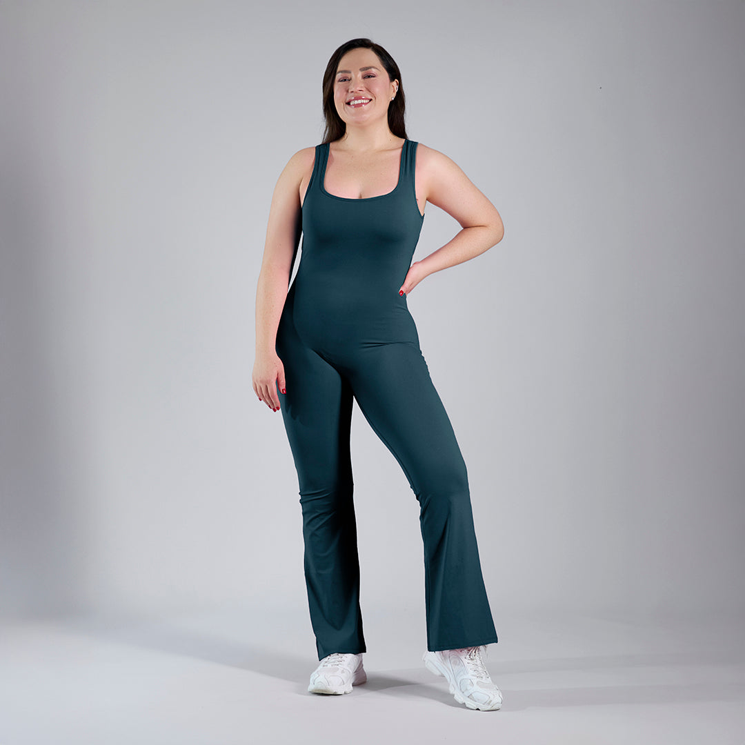 Jumpsuit deportivo acampanado verde