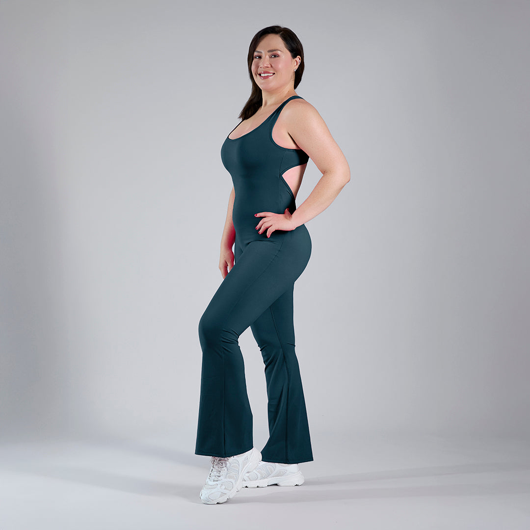 Jumpsuit deportivo acampanado verde
