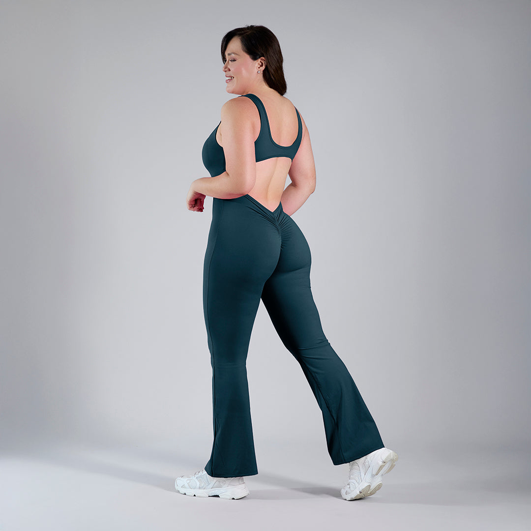 Jumpsuit deportivo acampanado verde