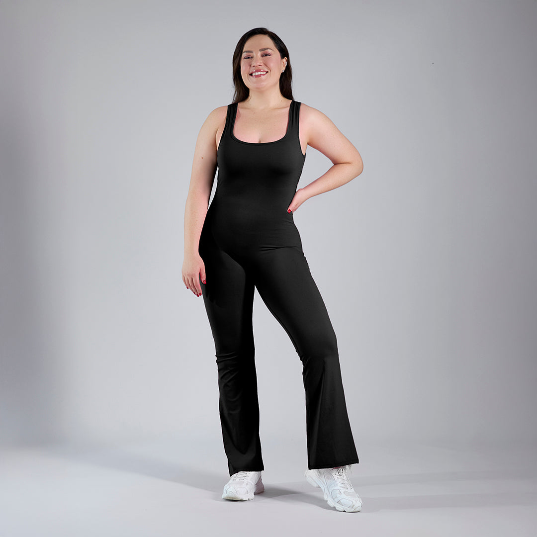 Jumpsuit deportivo acampanado negro