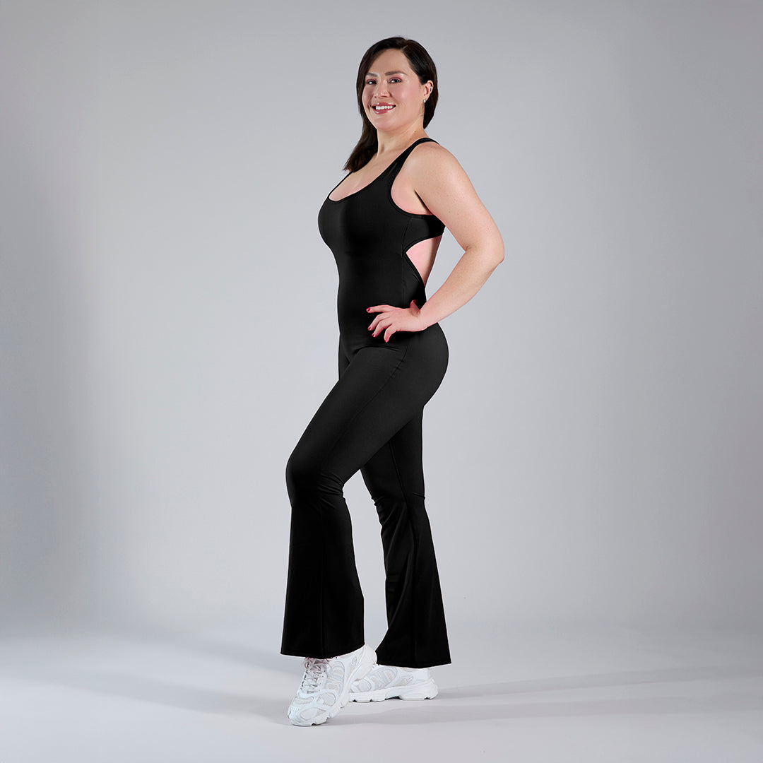 Jumpsuit deportivo acampanado negro