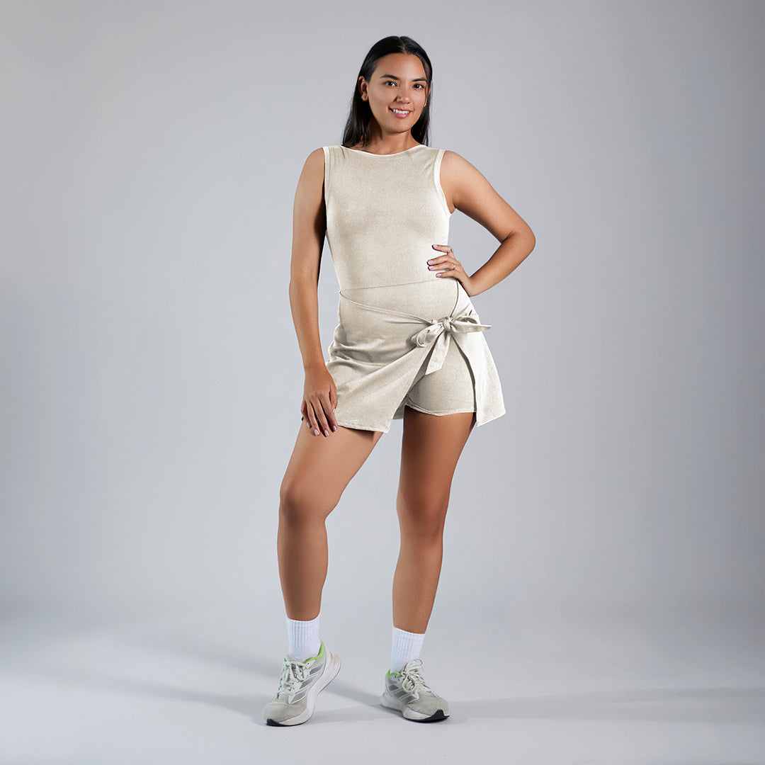 Vestido deportivo espalda descubierta ivory