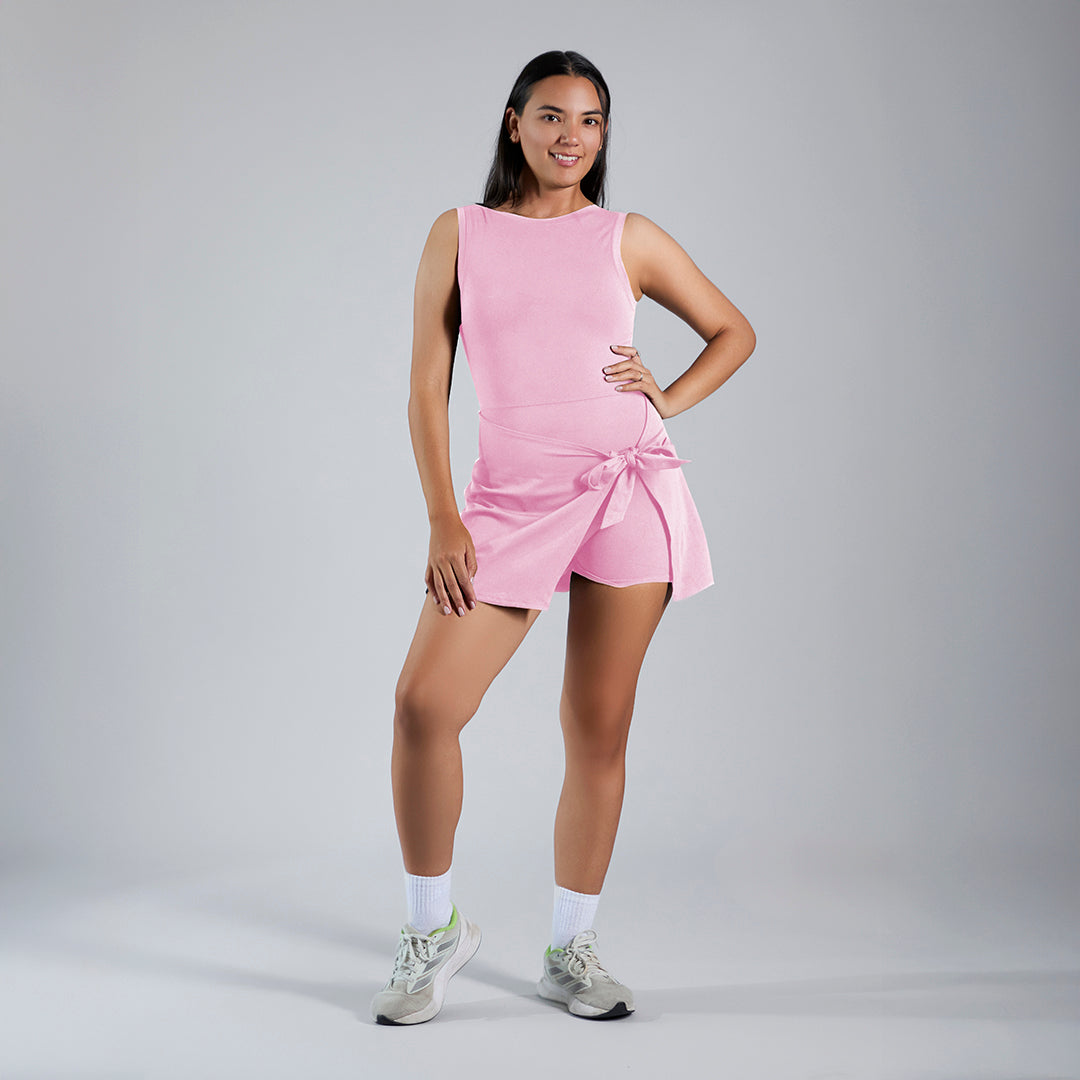 Vestido deportivo espalda descubierta rosa