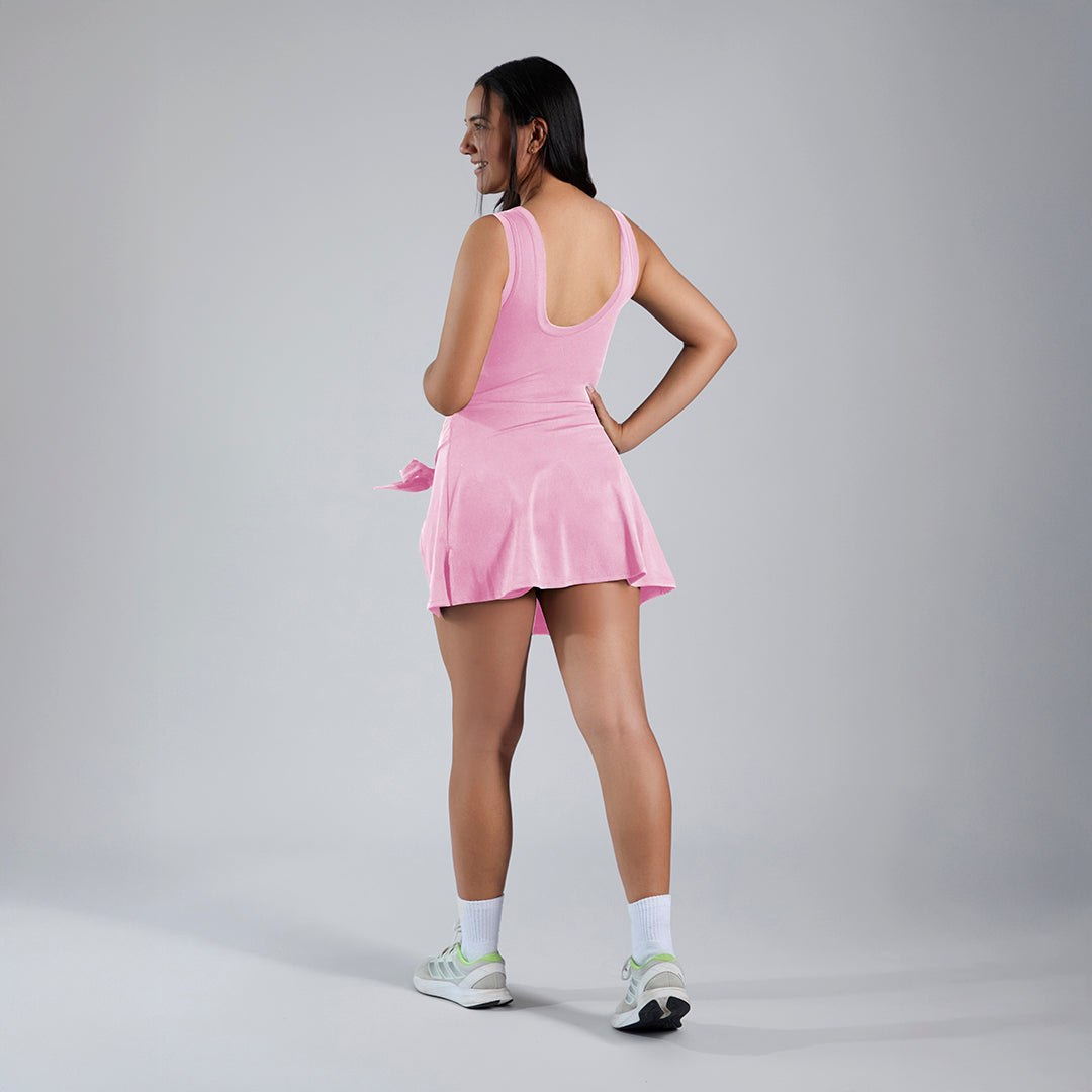 Vestido deportivo espalda descubierta rosa