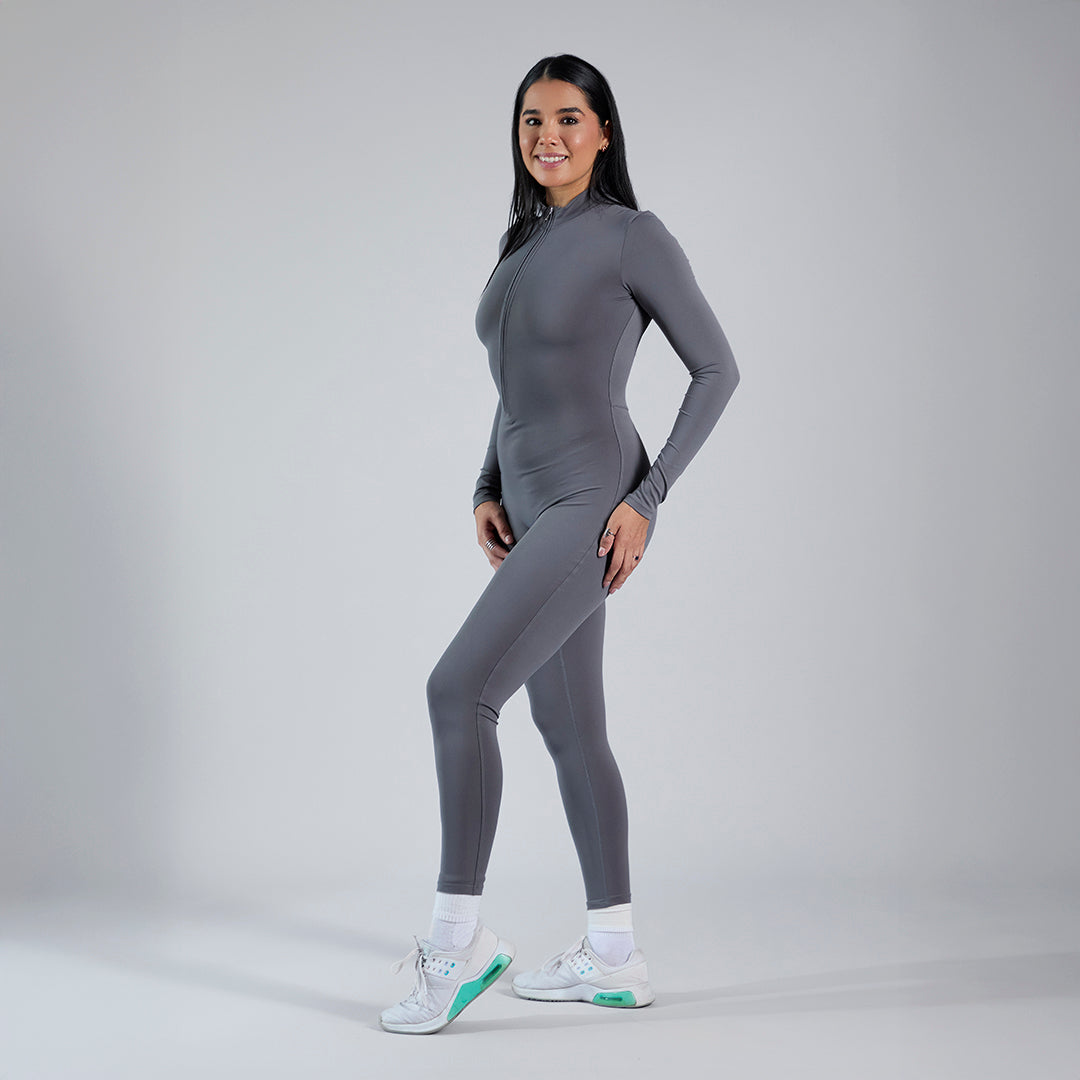 Jumpsuit deportivo manga larga gris