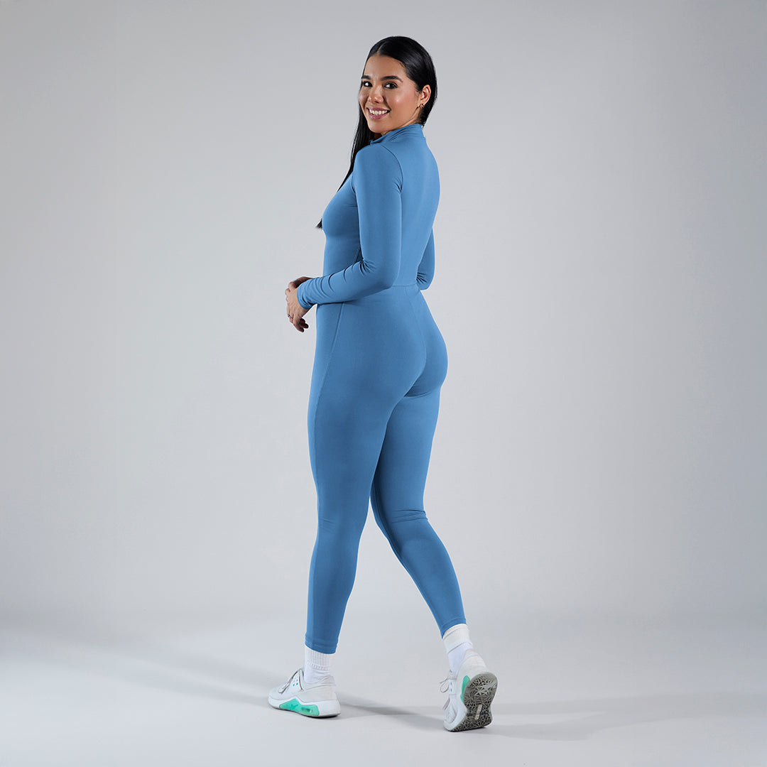 Jumpsuit deportivo manga larga azul