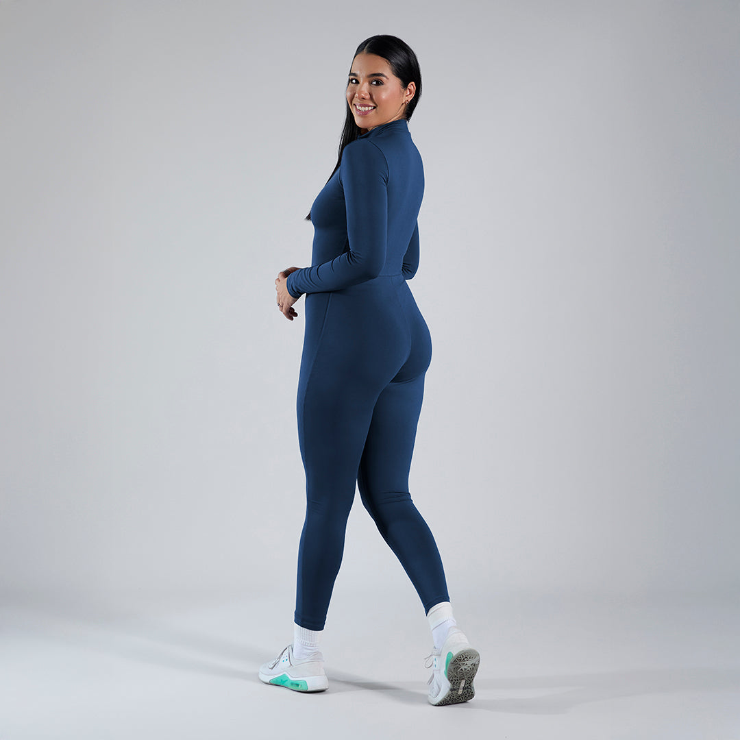 Jumpsuit deportivo manga larga azul marino
