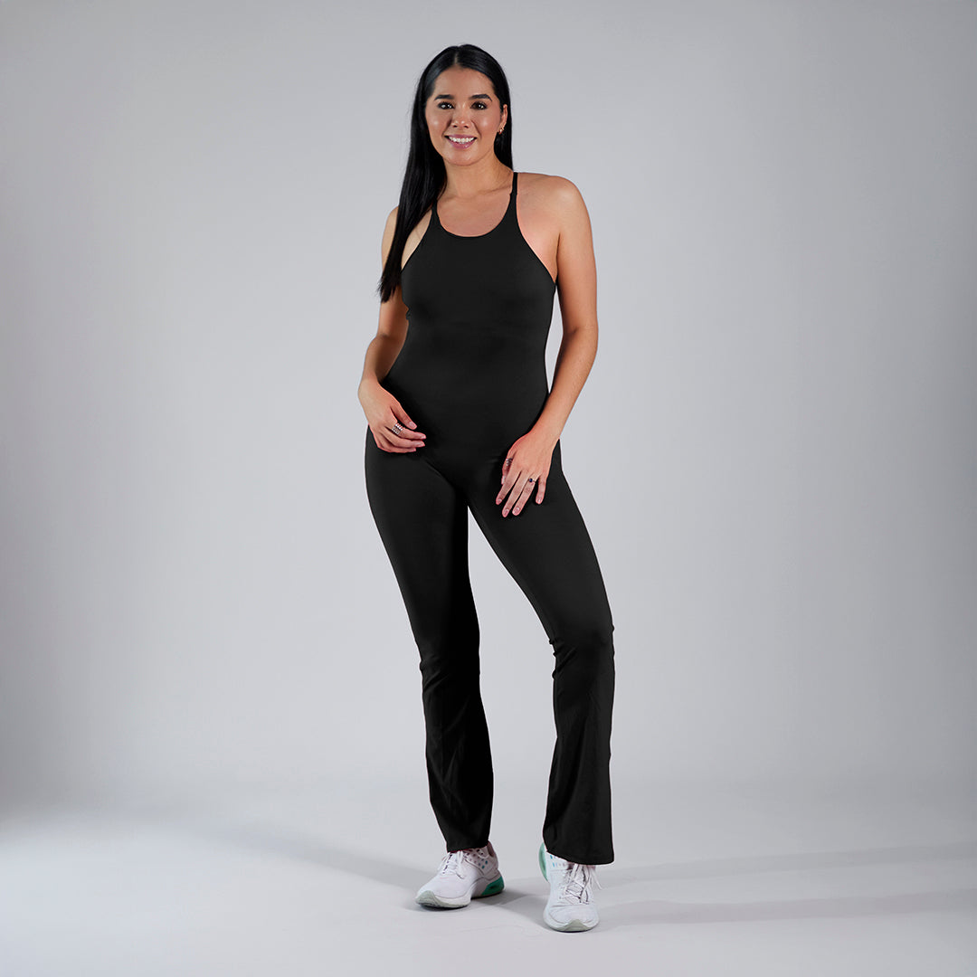 Jumpsuit deportivo pushup acampanado negro