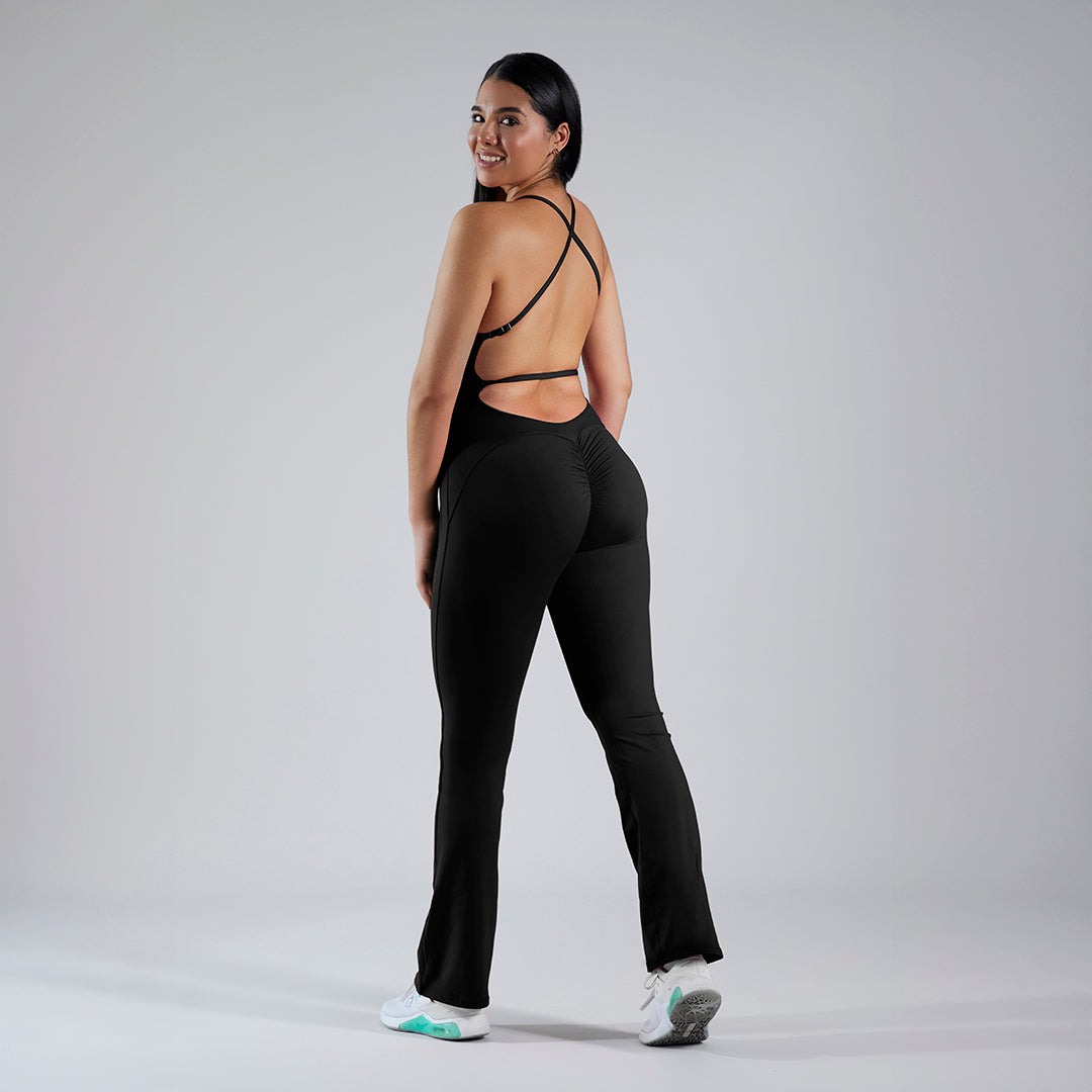 Jumpsuit deportivo pushup acampanado negro