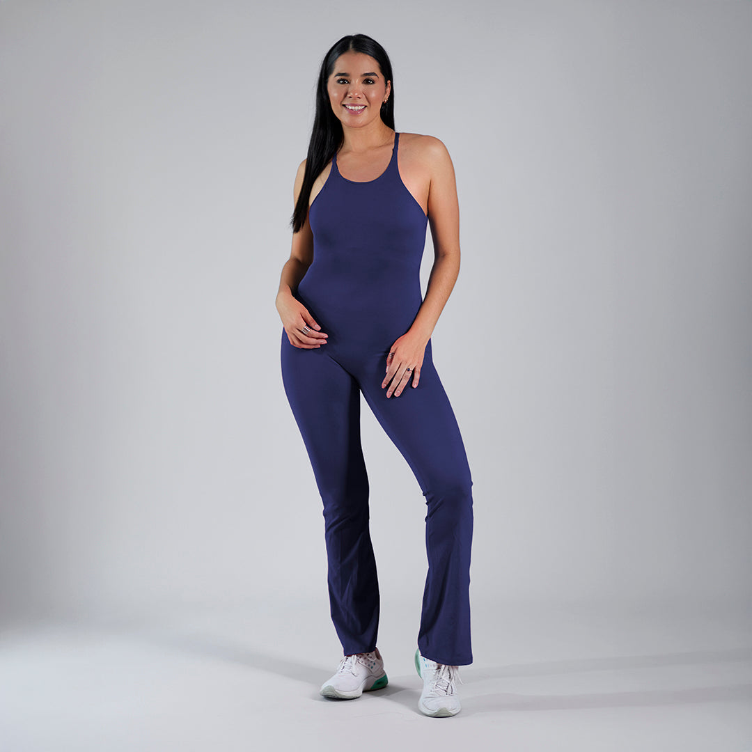 Jumpsuit deportivo pushup acampanado azul