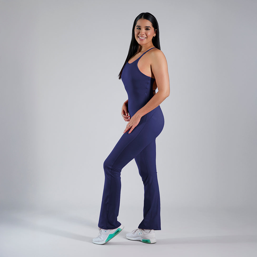 Jumpsuit deportivo pushup acampanado azul