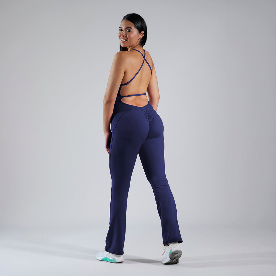 Jumpsuit deportivo pushup acampanado azul