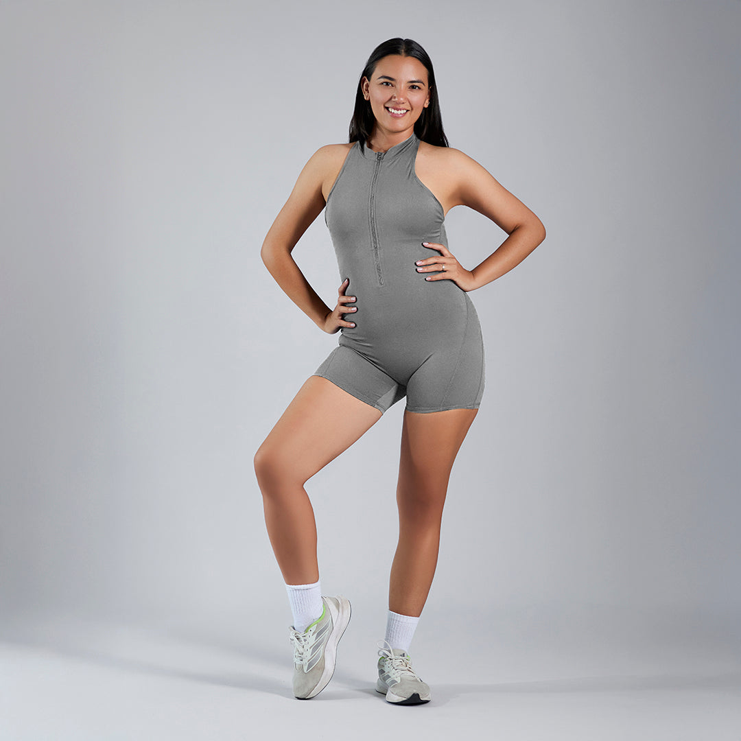 Jumpsuit deportivo en short pushup gris