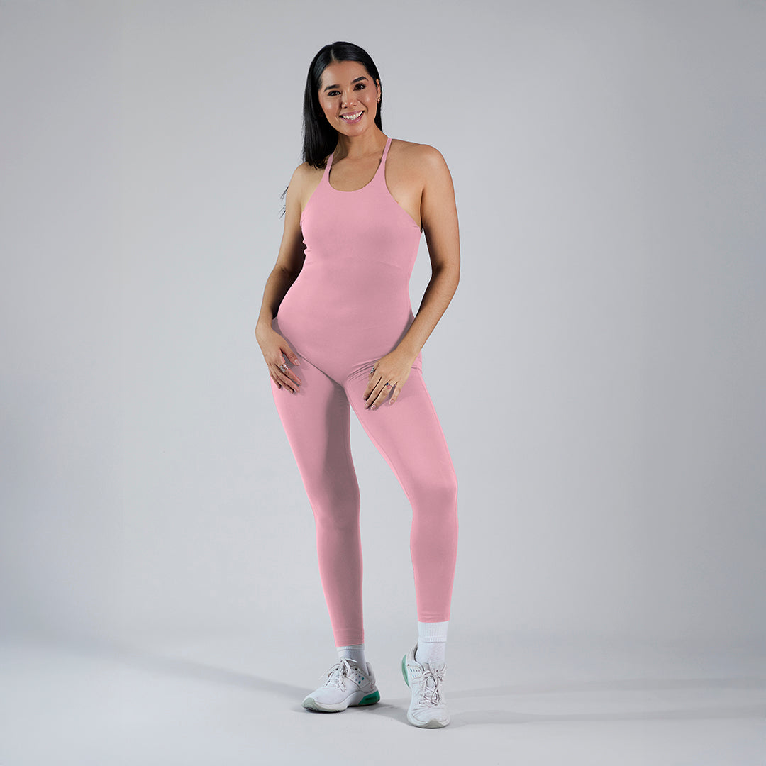 Jumpsuit deportivo pushup espalda descubierta rosa