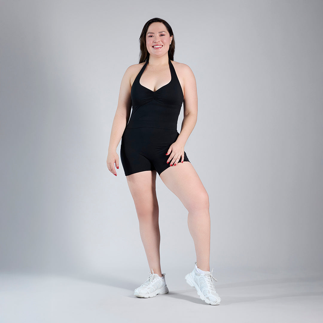 Jumpsuit deportivo en short tipo haiter negro