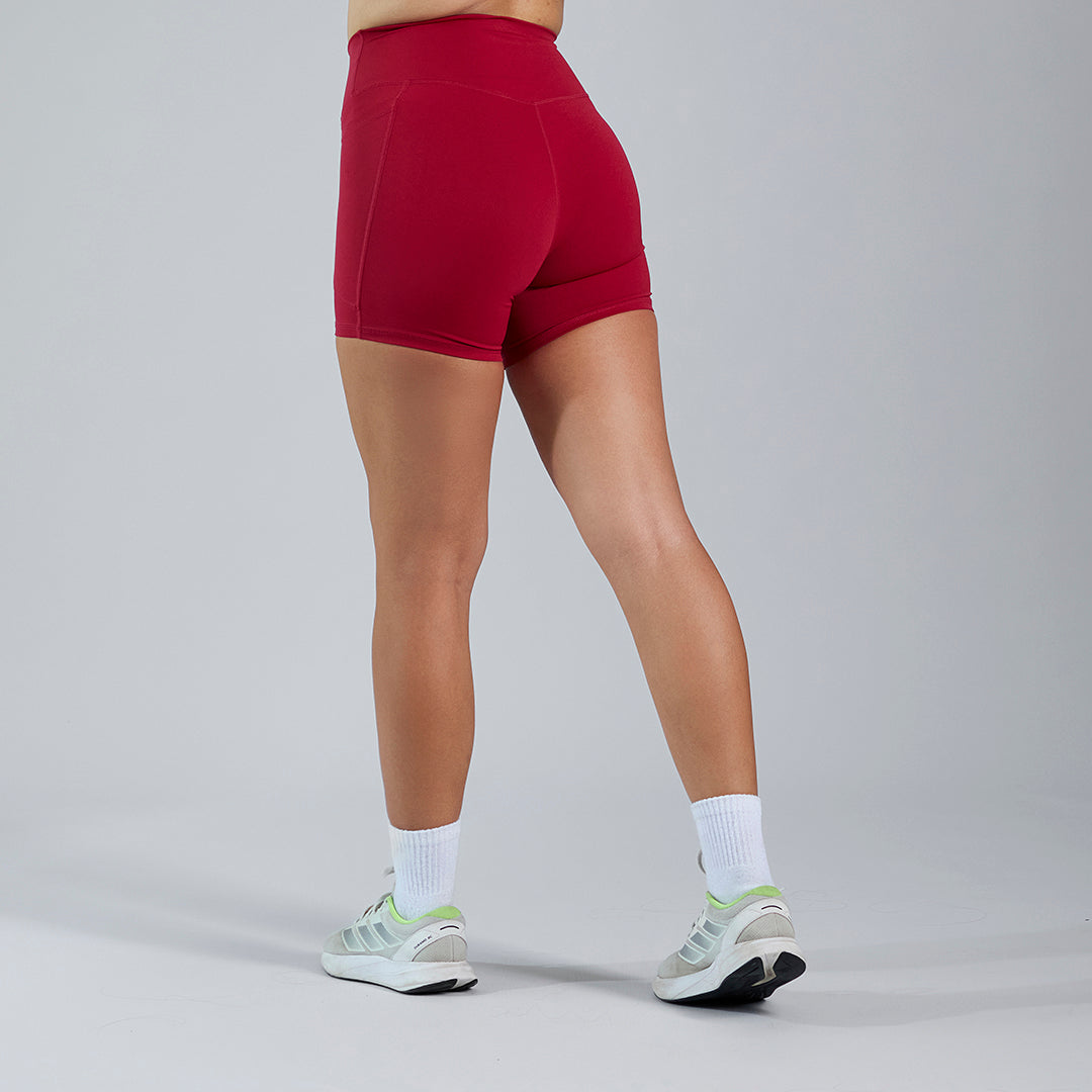 Short deportivo biker licra rojo