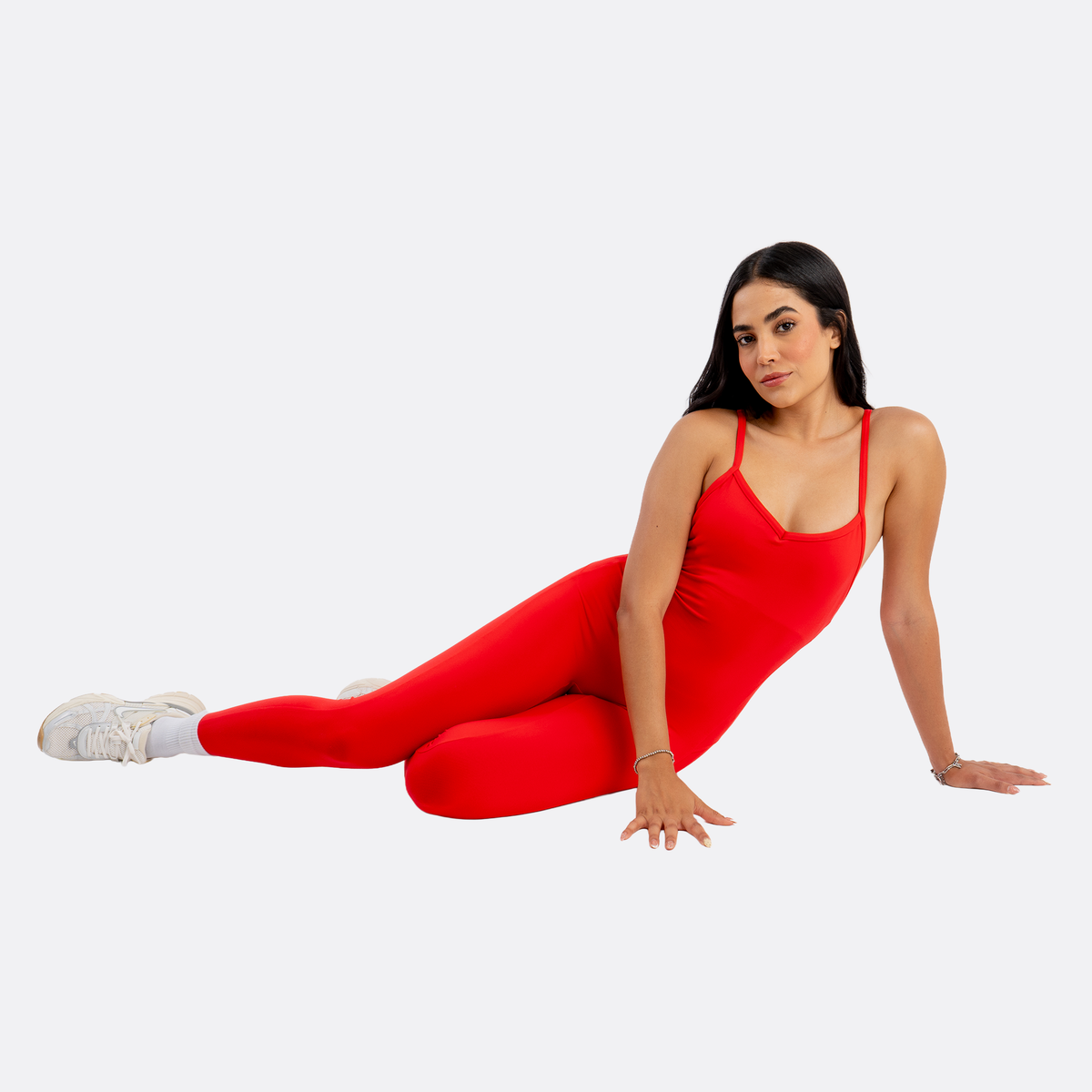 Sculpt Jumpsuit · Crimson