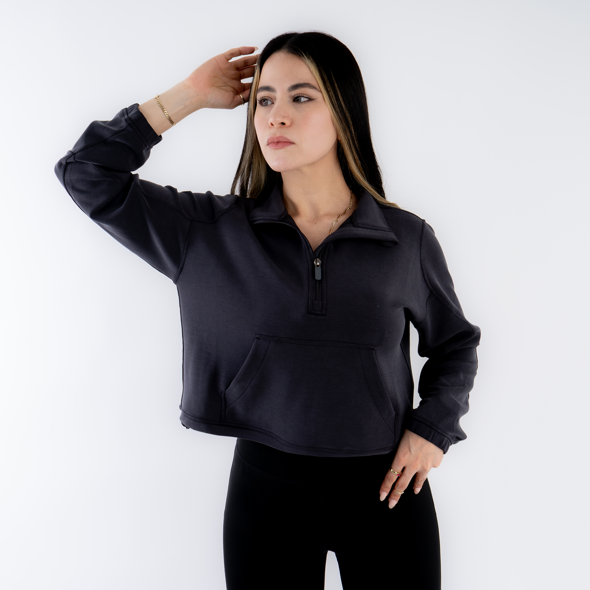 Sudadera Crop con Cierre