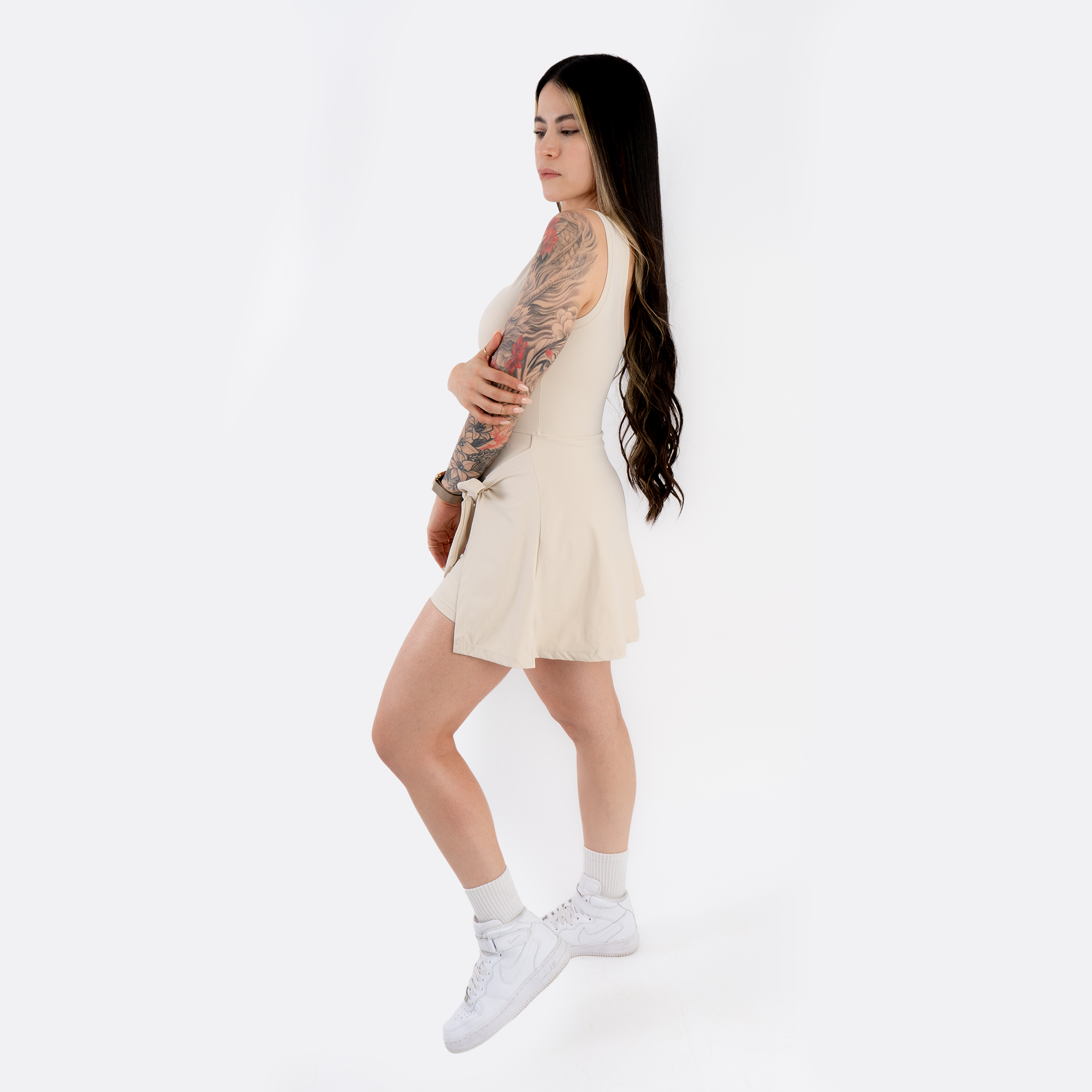 Vestido deportivo espalda descubierta ivory