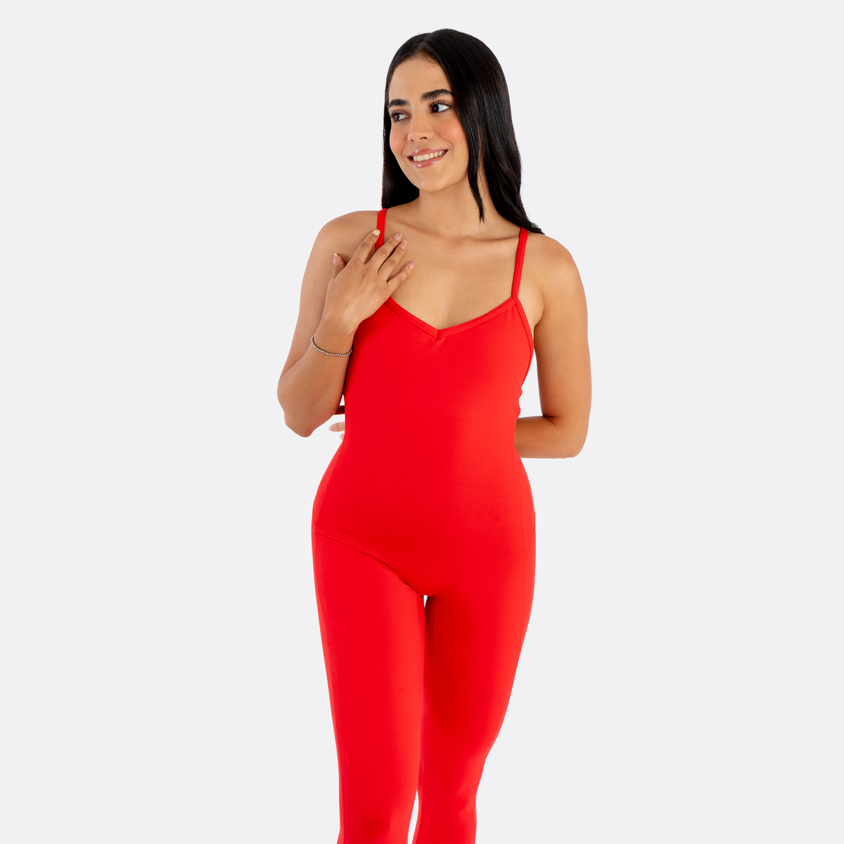 Sculpt Jumpsuit · Crimson