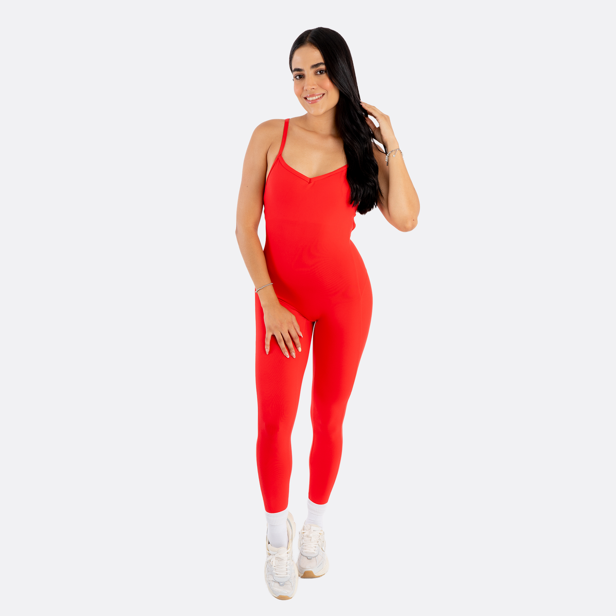 Sculpt Jumpsuit · Crimson