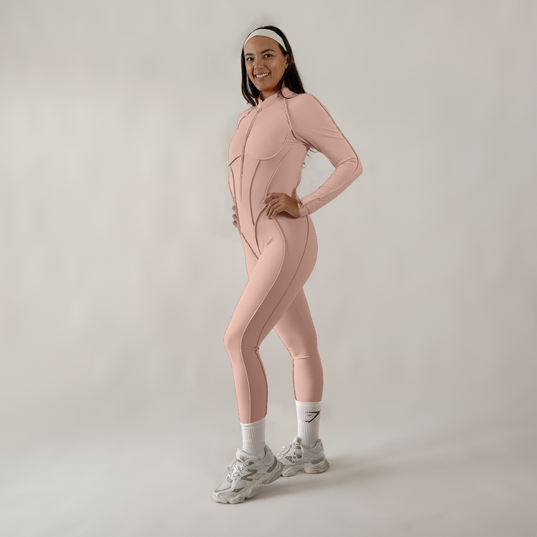 Jumpsuit depotivo en legging con espalda escotada rosa