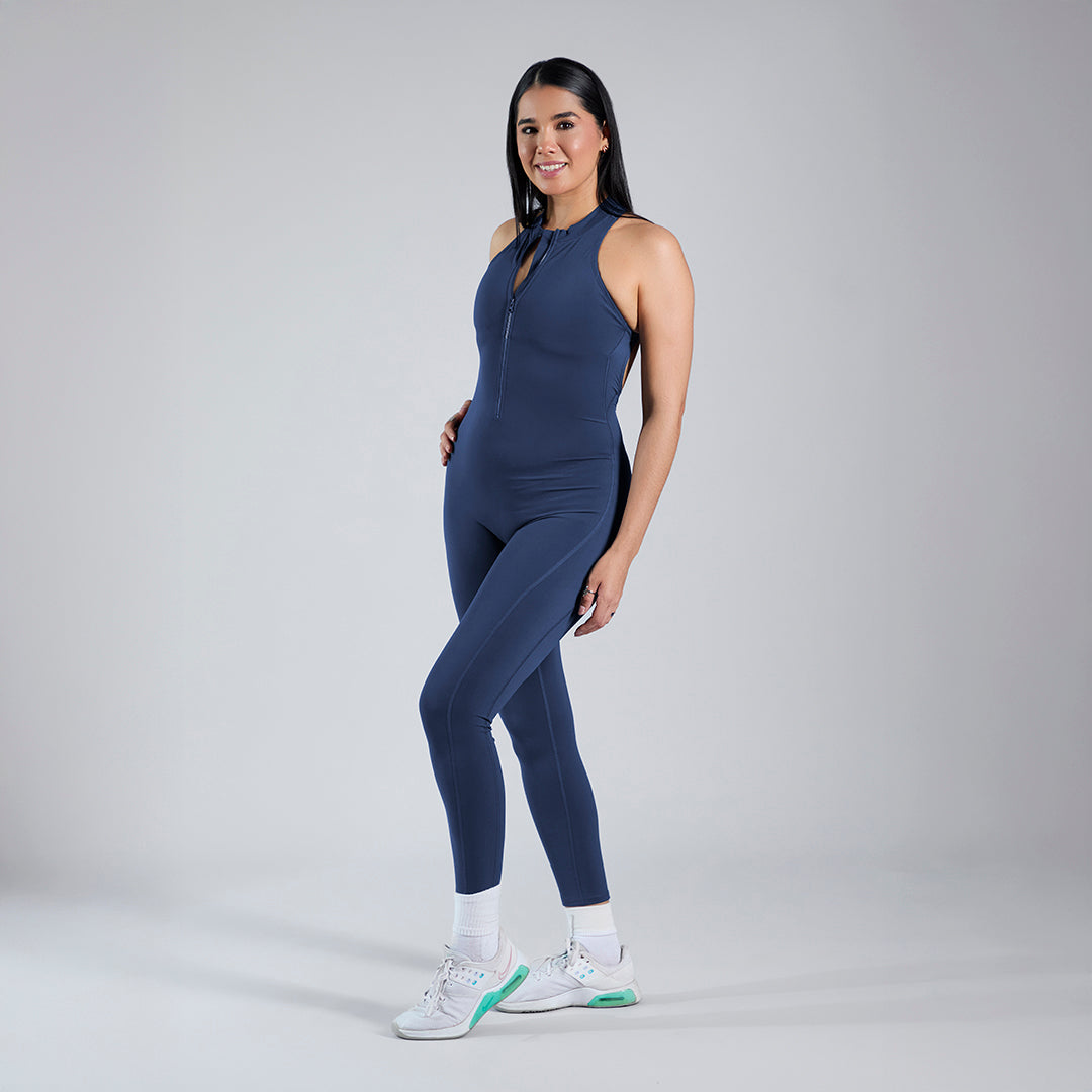 Jumpsuit depotivo pushup con espalda escotada azul rey