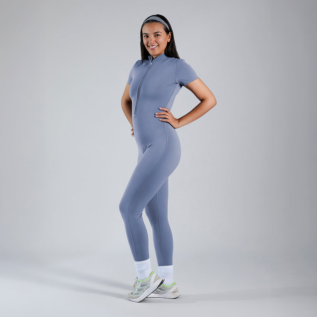 Jumpsuit deportivo manga corta azul