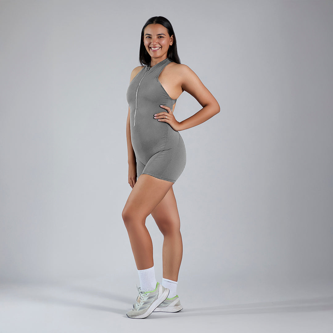 Jumpsuit deportivo en short pushup gris