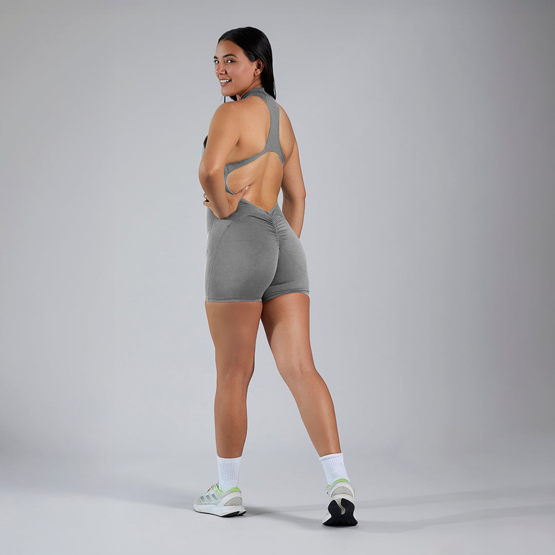Jumpsuit deportivo en short pushup gris