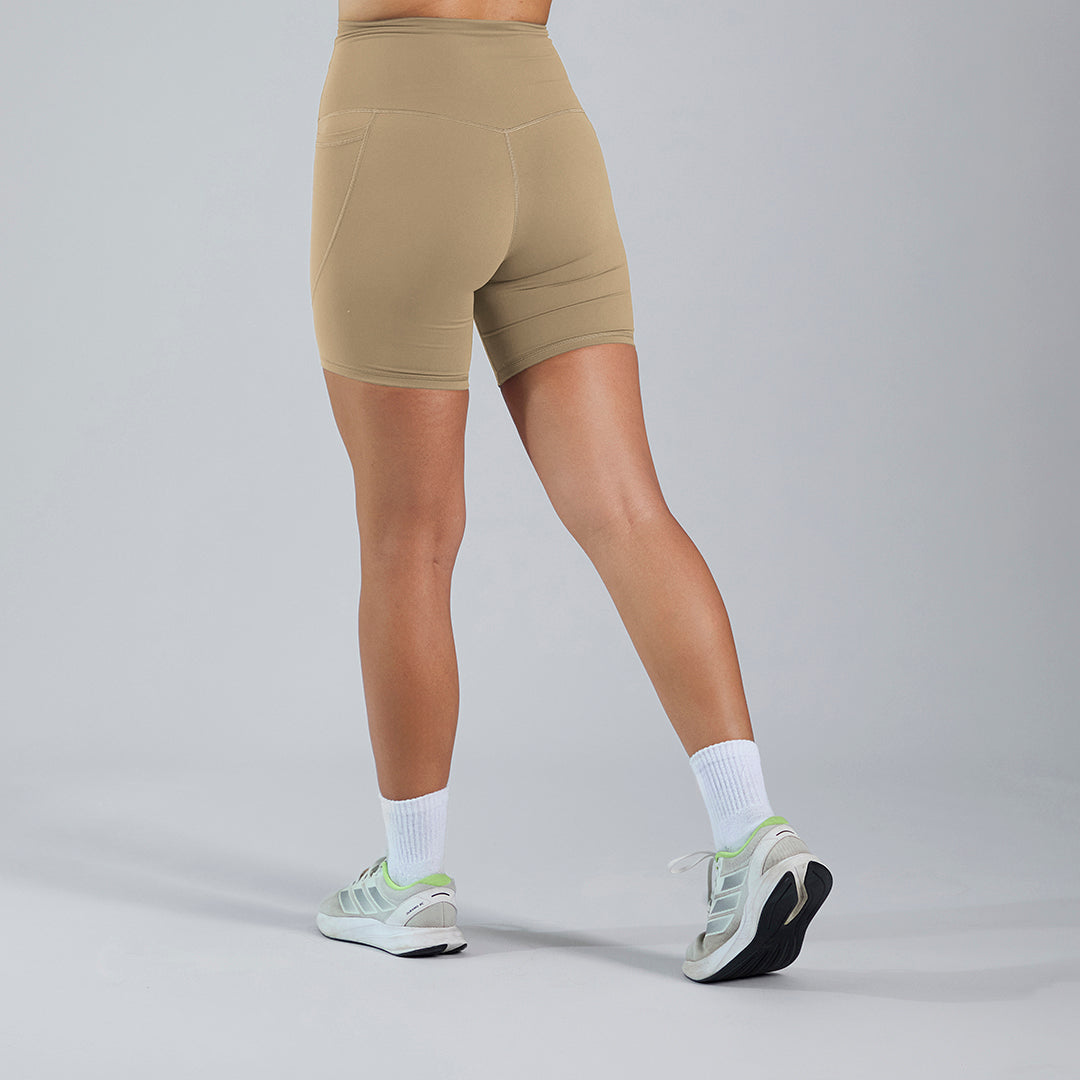 Short deportivo biker licra café