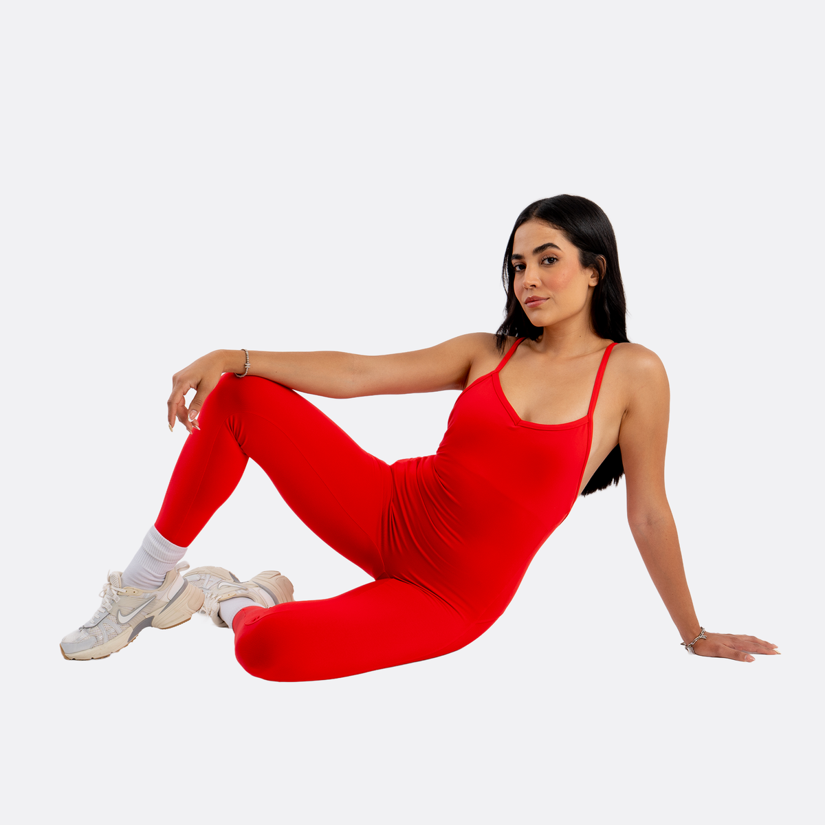 Sculpt Jumpsuit · Crimson