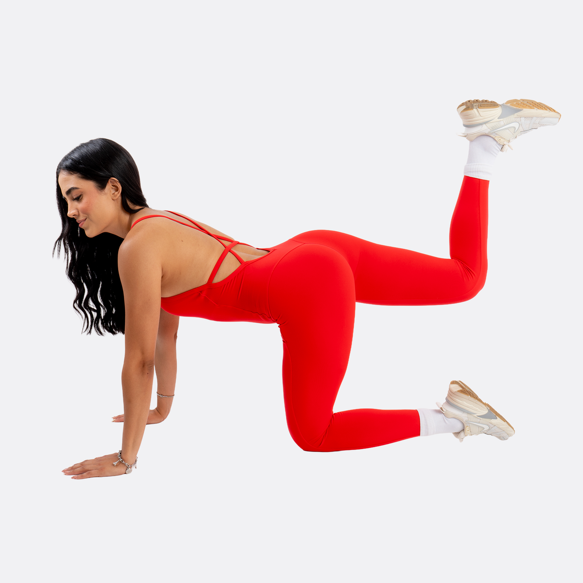 Sculpt Jumpsuit · Crimson