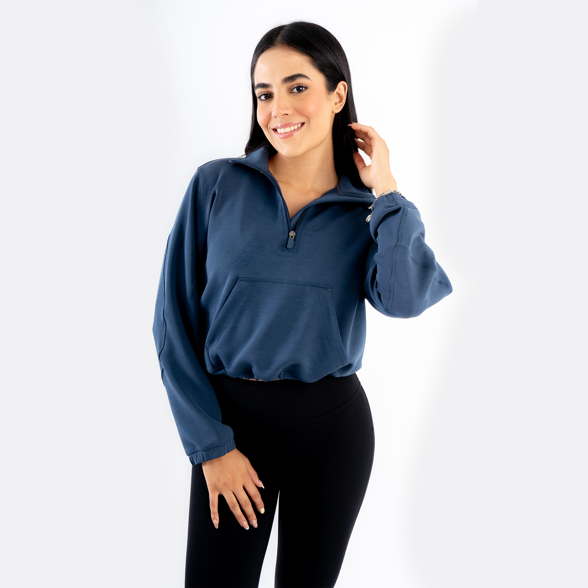 Sudadera Crop con Cierre