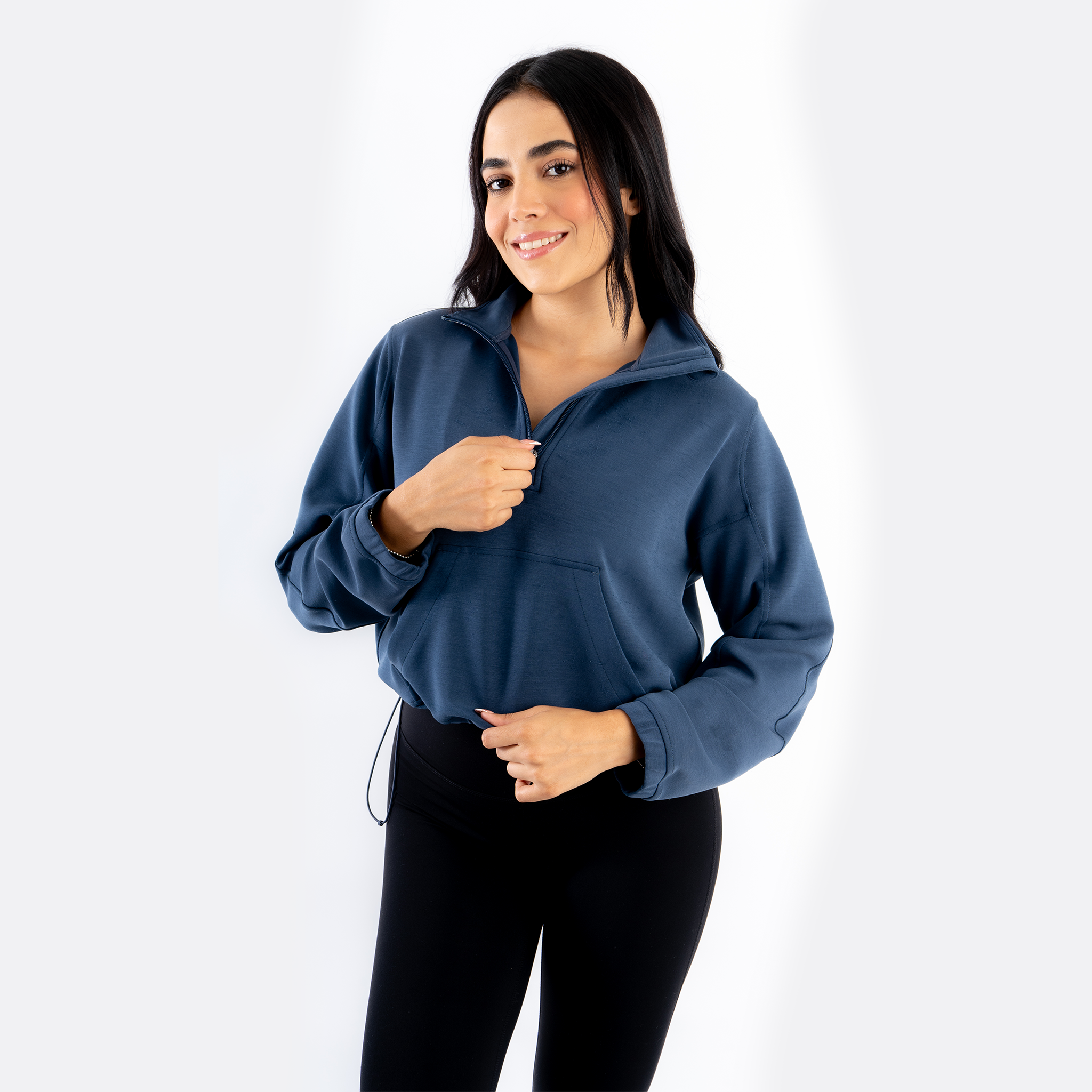 Sudadera Crop con Cierre