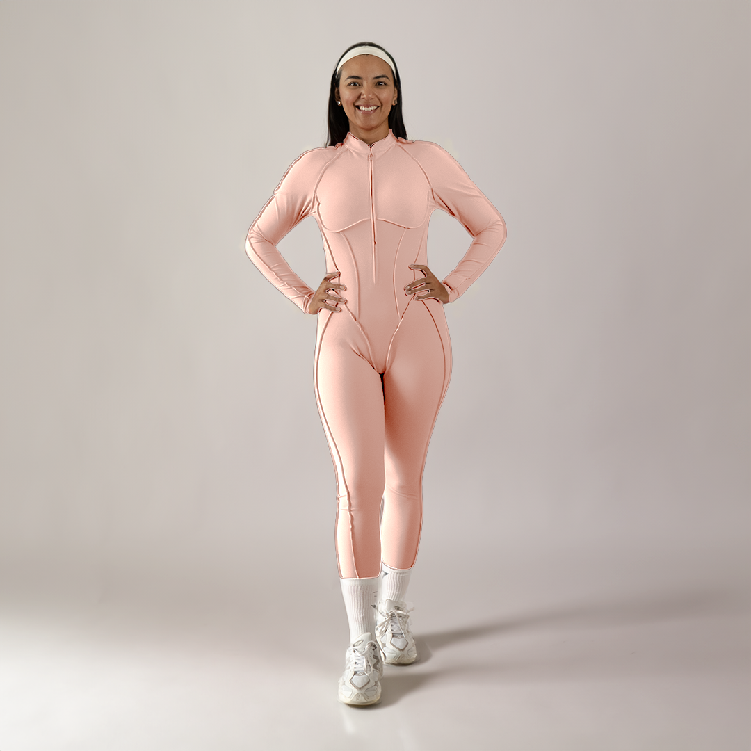 Jumpsuit depotivo en legging con espalda escotada rosa